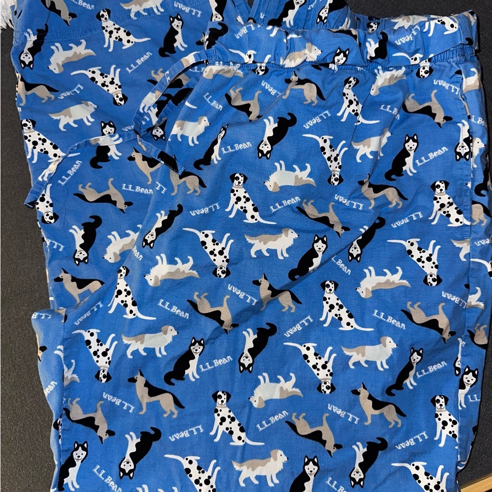 L.L. Bean Blue Pajama Bottoms with Dog Pattern - Picture 4 of 4